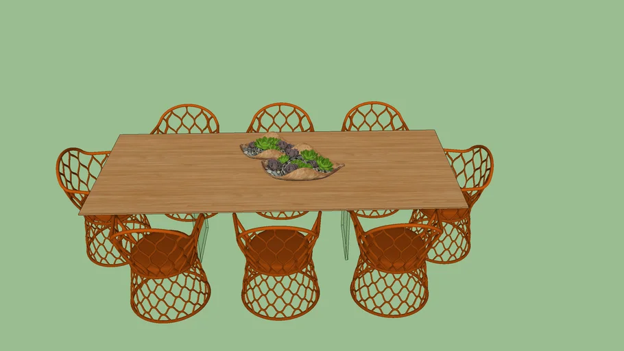 MESA DE JANTAR CORDA NAUTICA CADEIRA