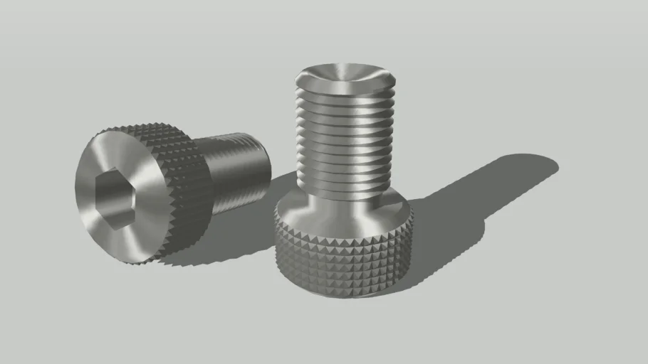 Knurled Machine Screw (threaded)