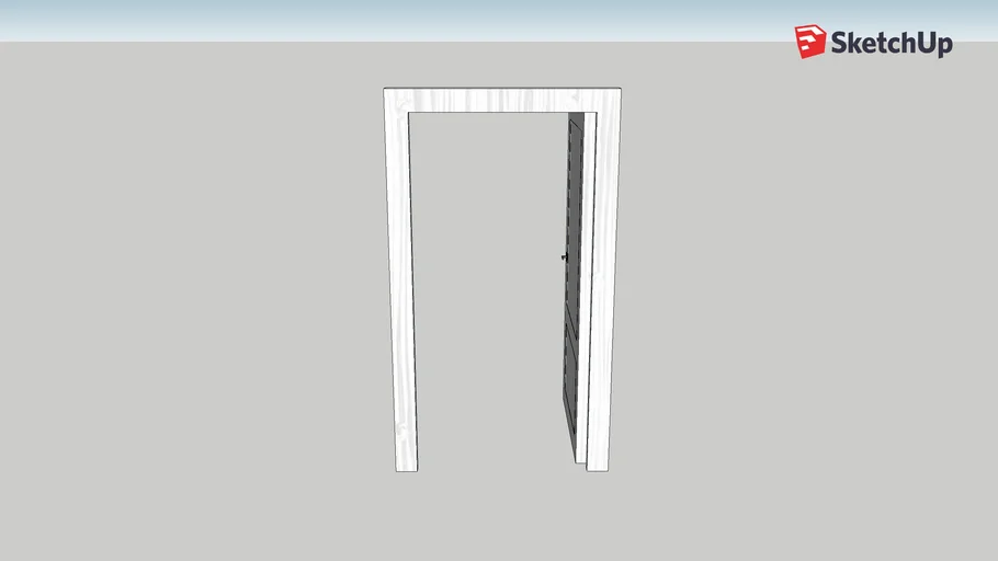 Puerta de madera blanca (Abierta por el lado derecho)