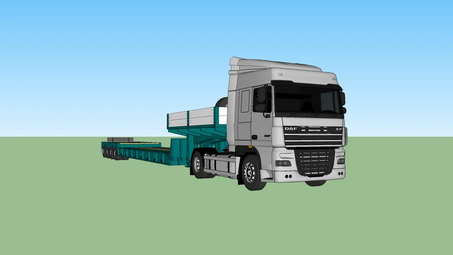 DAF XF + remorque plateau