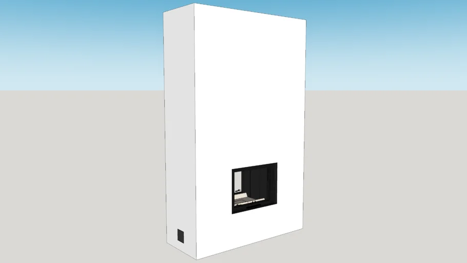 Moderner Kamin mit integriertem Kaminbesteck