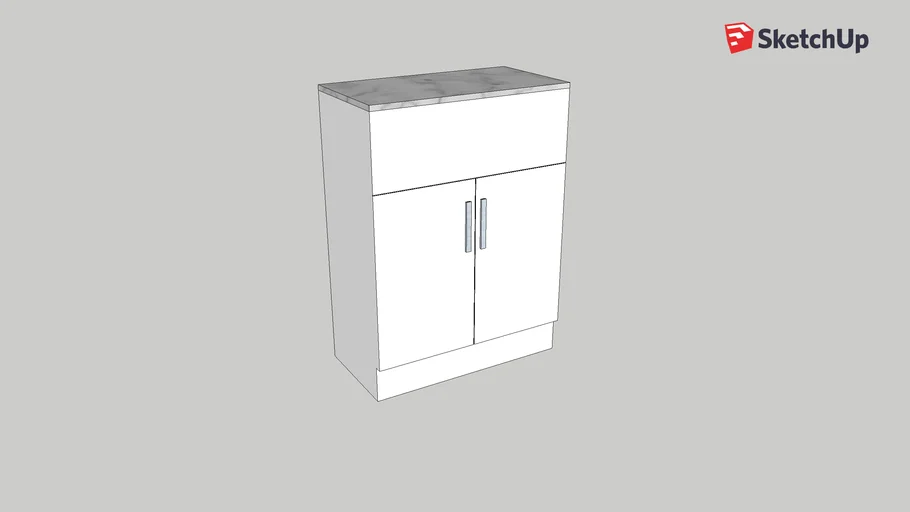 MODA / MODE Fitted Furniture Double Door 600 Unit - Plain White with Slim bar