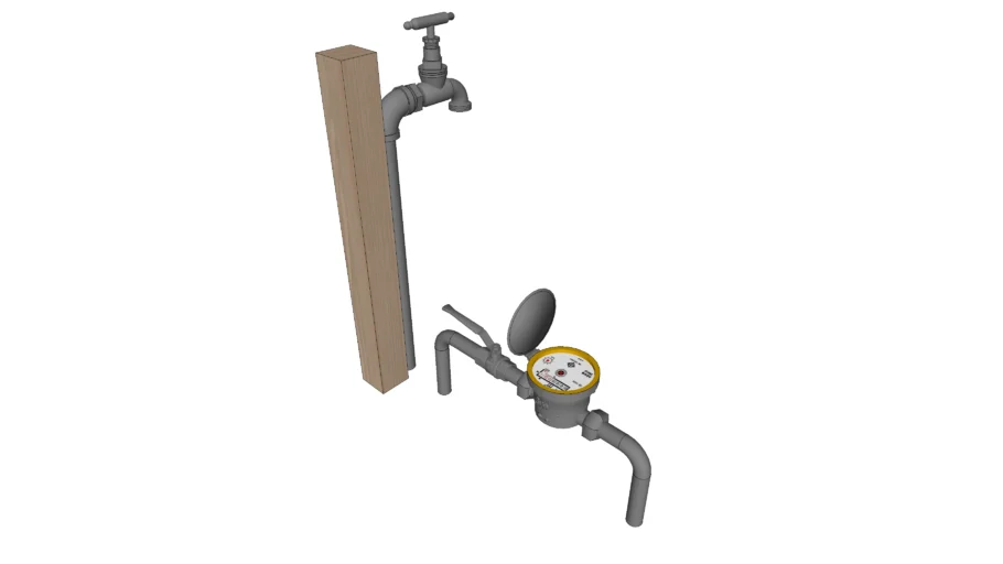 Water meter with garden tap