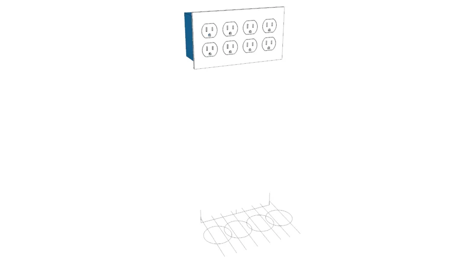 Electrical Outlet Four Gang