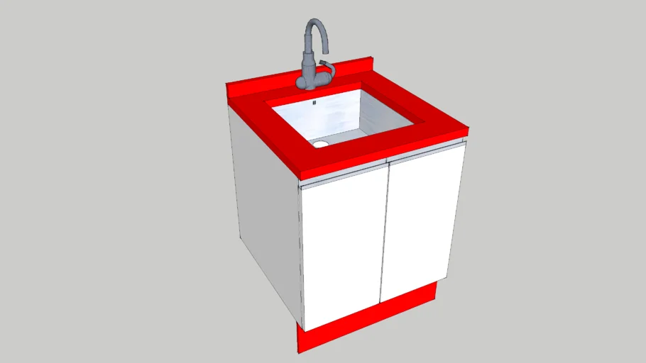 Mueble de cocina 60 cm 2 puertas grifo fregadero encimera y zocalo