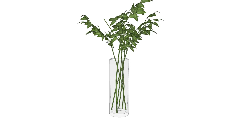 Vaso de vidro com planta - (54cmX20cmX20cm)