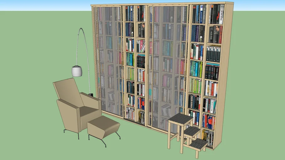 LIBRERIA MADERA BLANCA 03 - WHITE WOOD LIBRARY 03