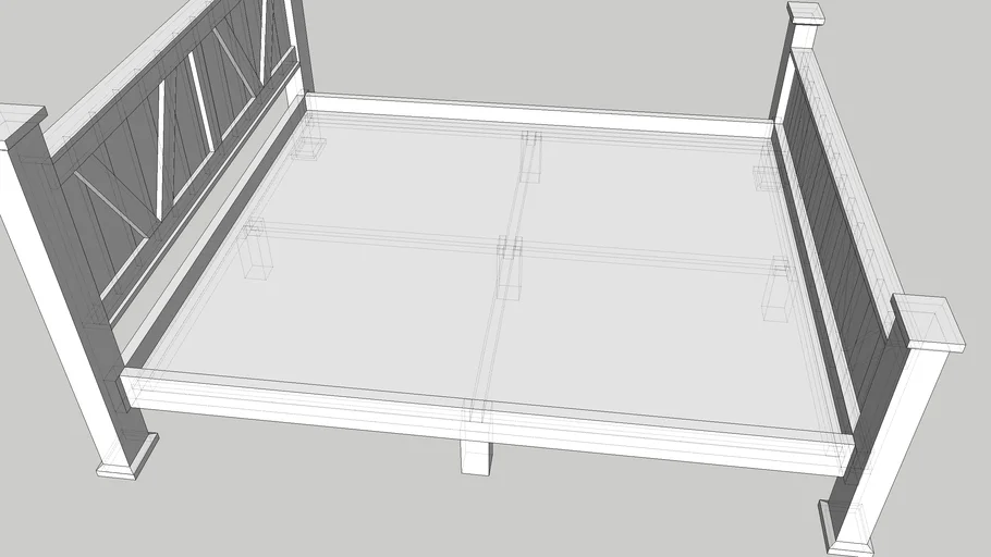 Wood Frame Farm Style Bed