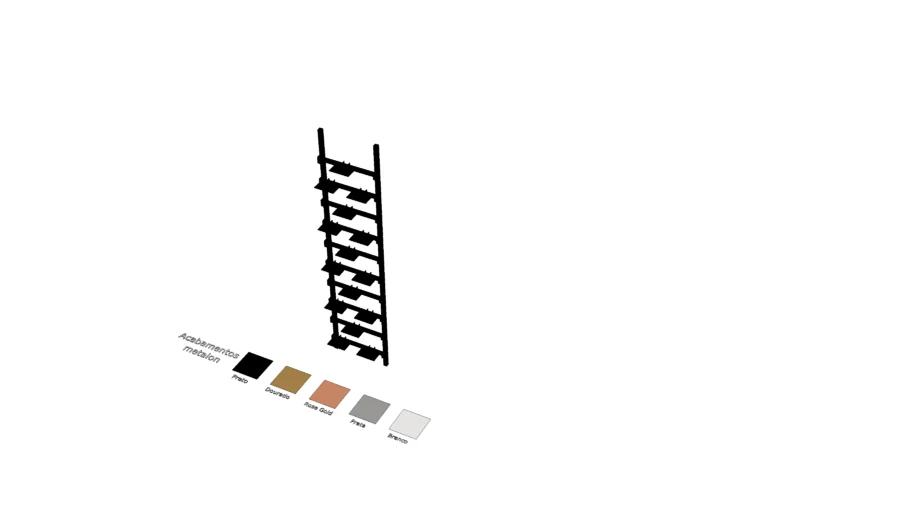 Expositor para calçados em cremalheira 50x220cm - Metalon