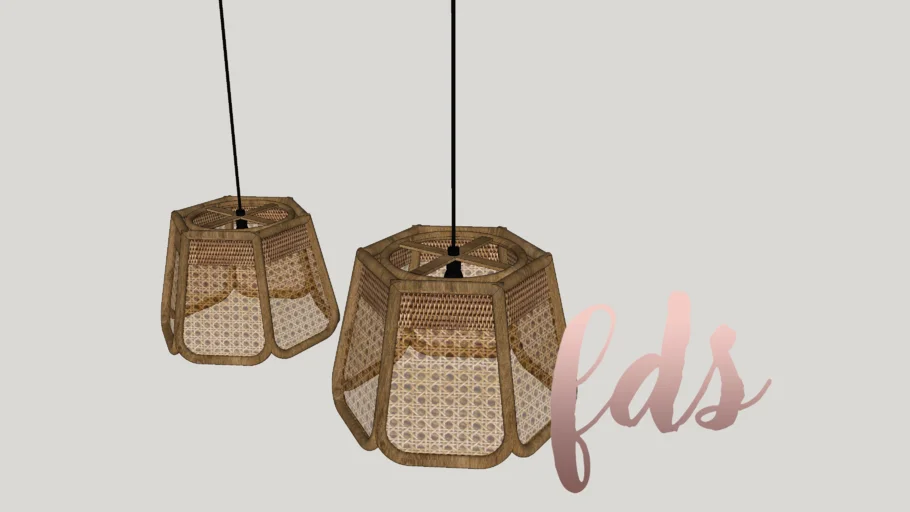 rattan pendant #light #bamboo #traditional #interior #vray