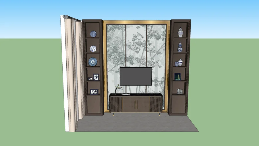 TV BACKDROP  AND CREDENZA
