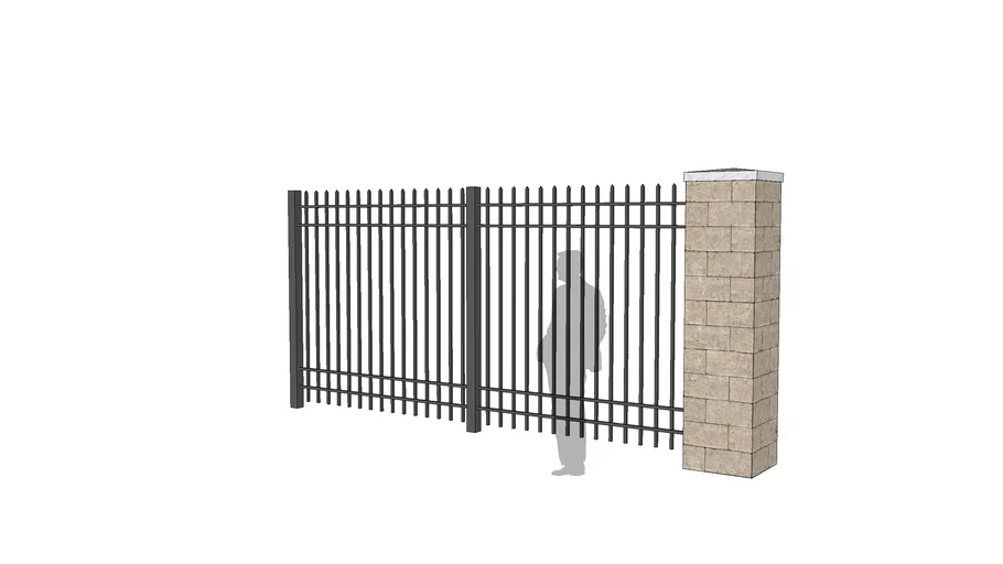 8' ALUMINUM FENCE PANEL WITH PIER