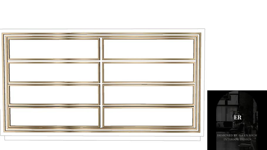 White & Golden Dresser | Comoda | Gaveteiro by Ellen Rich Interior Design
