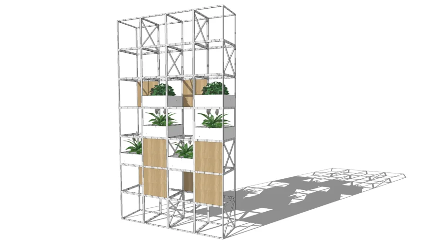 GRID Configuration with plant boxes and oak veneer panels