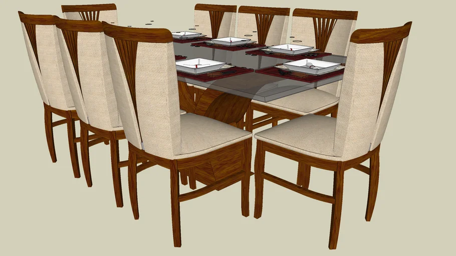 Mesa com 08 cadeiras Qualitá