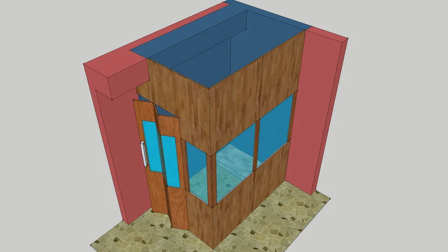 Puja room with 3 fold door 