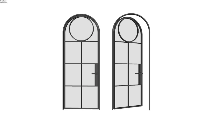 iSteel Arched Black Steel and Glass Heritage Style Crittall Door