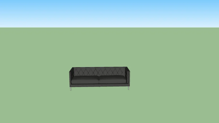 SAVILE BLACK LEATHER TUFTED SOFA
