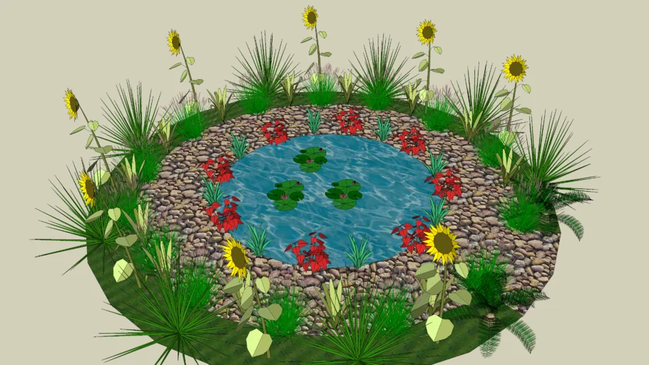 Permaculture Circular Pond Garden Bed