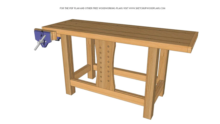 Roubo workbench complete of all joinery, layers, materials and pdf
