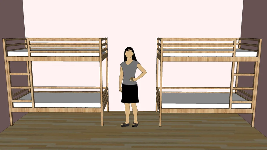 pallet bunk bed 木架床