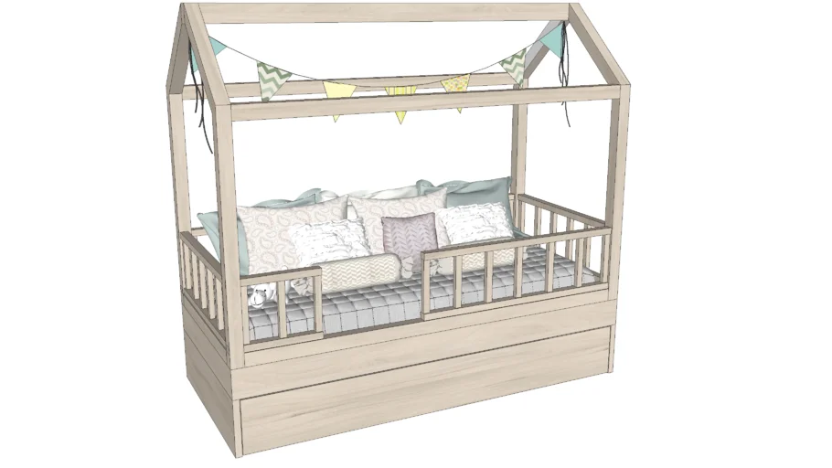 Cama montessoriana decorada 02