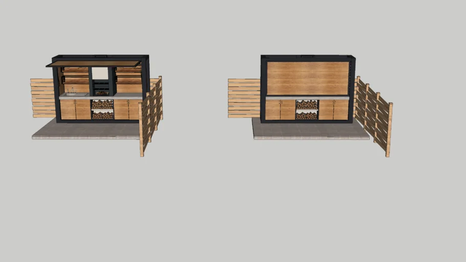 outdoor kitchen open and closed