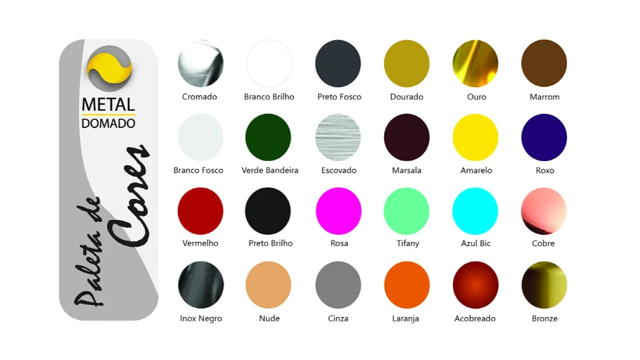 PALETA DE CORES SÓLIDAS CONFIGURADAS PARA VRAY- METAL DOMADO