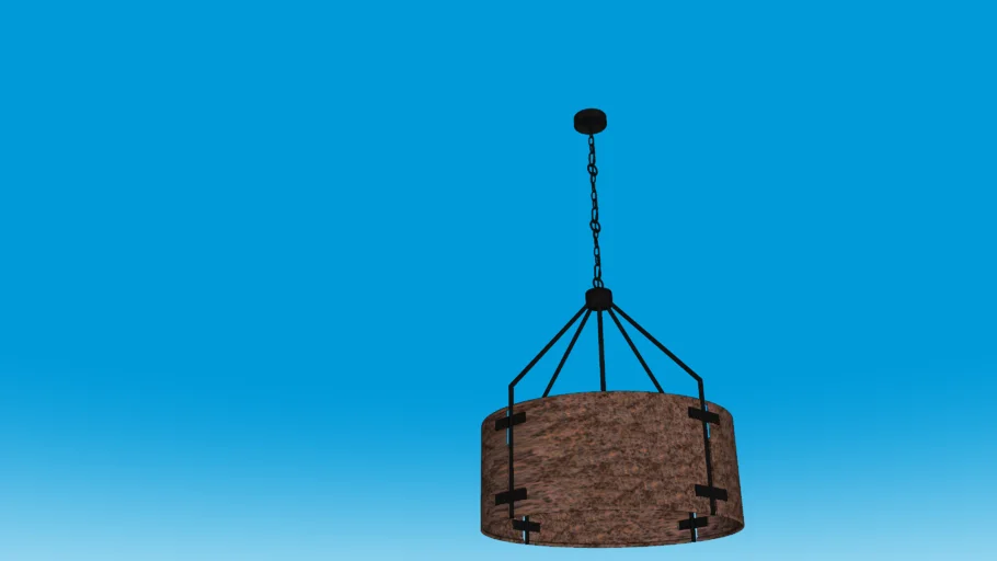 Possini Euro Julian wide rustic metal drum pendant light
