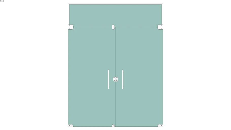 Porta de Vidro dupla com bandeira