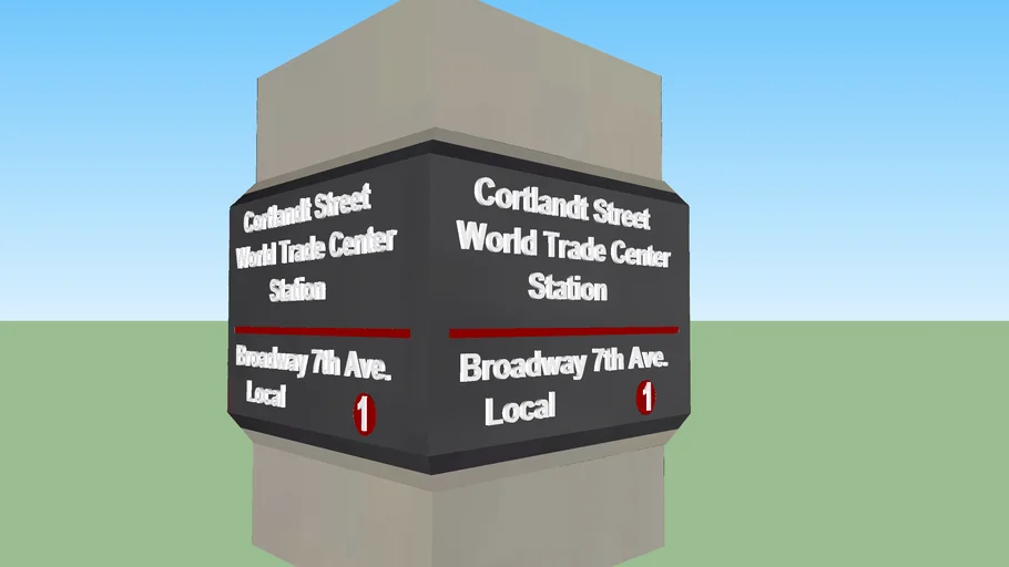 WTC Old Sign on Vesey Street, Cortlandt Street World Trade Center Station