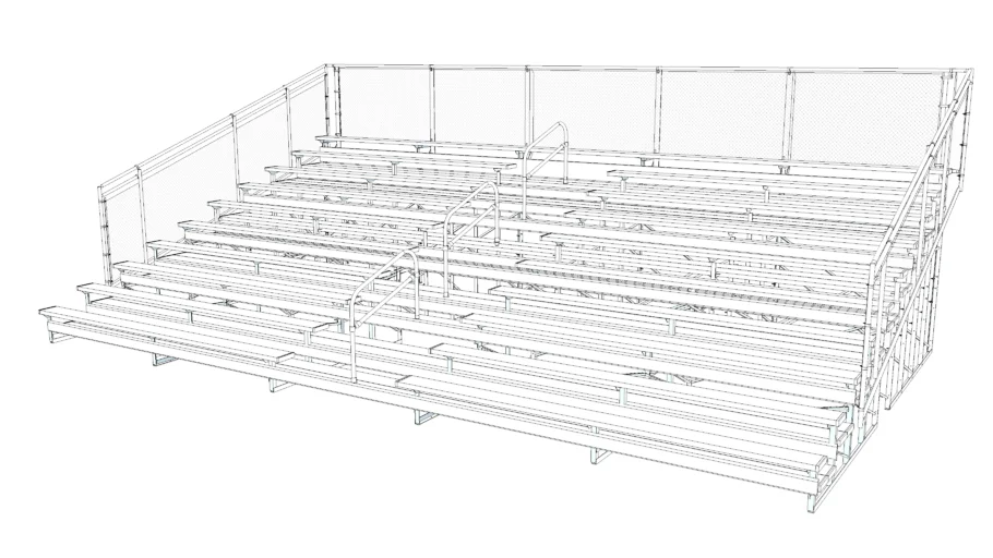 33ft 10 Row Aluminum Bleachers - Midfielder Series