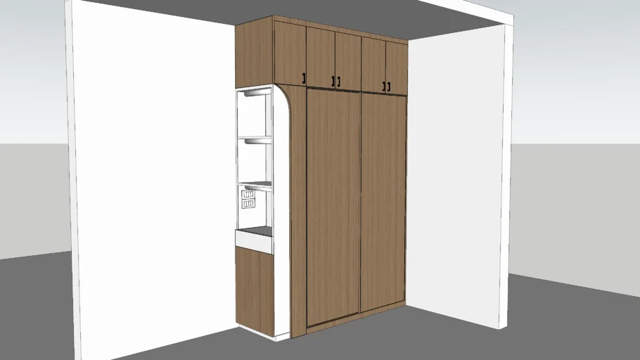 Wardrobe with open unit