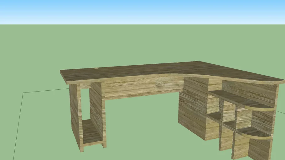 Curved L shaped desk
