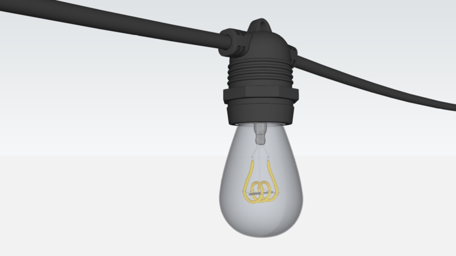 String Lights - Outdoor Festoon Lights | (PL: Girlanda ogrodowa ) VINTAGE IP65 + ST45GS LED bulbs 