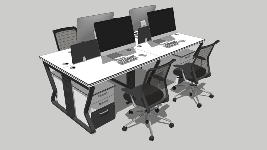 Office table desk for 4 (办公室4人办公桌)