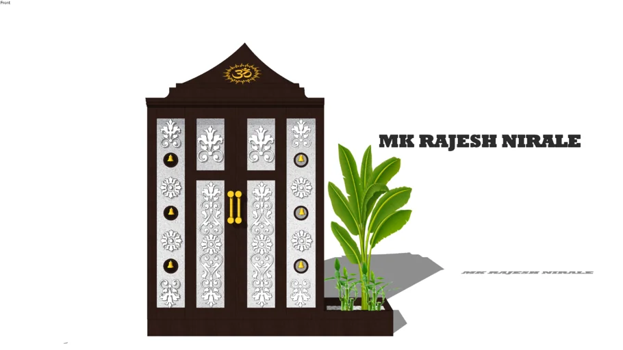 POOJA ROOM+BELL+MODERN+TEMPLE+GOD+BUDDHA+WOOD+PLANTS+JESUS+INDIA
