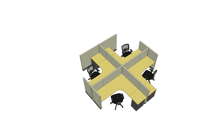 4-Pack 53H, 6X6 Cubicle