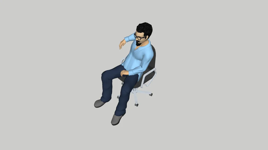 Man with specs sitting
