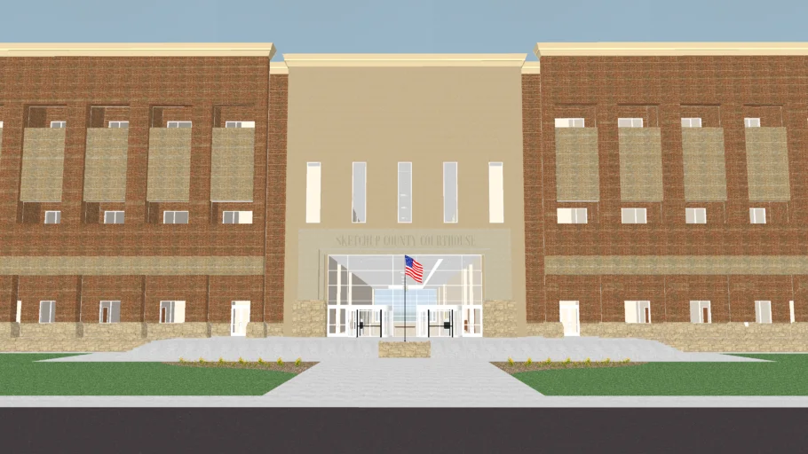 Sketchup County Courthouse -Furnished