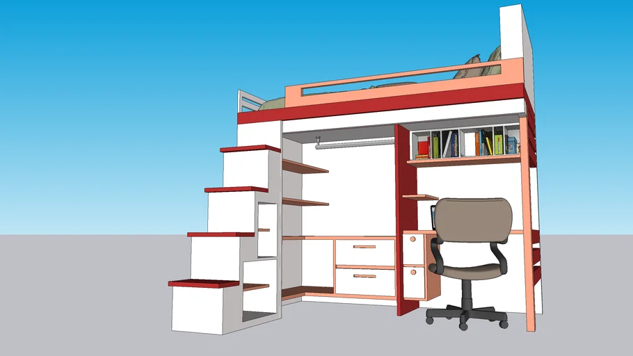 bunk bed + study + closet (Anyia)