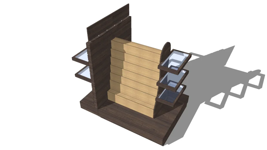 Shop island display stand glass shelve