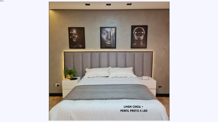 Cabeceira Casal Vertical com perfil - 1.20x3.00