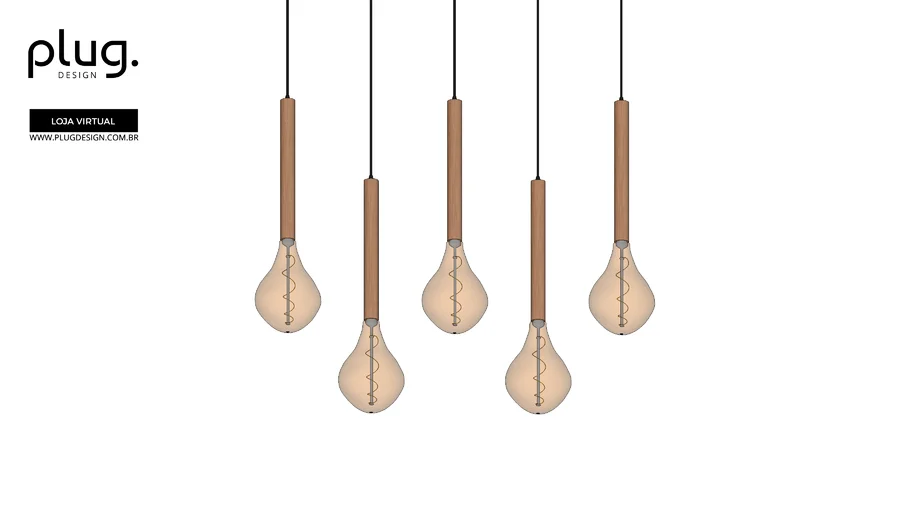 CONJUNTO PENDENTE OPUS COM LÂMPADA FILAMENTO