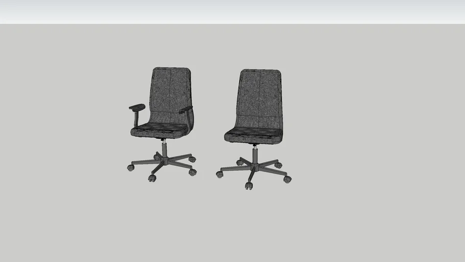 MULLFJÄLLET Conference chair with castors, Naggen dark grey