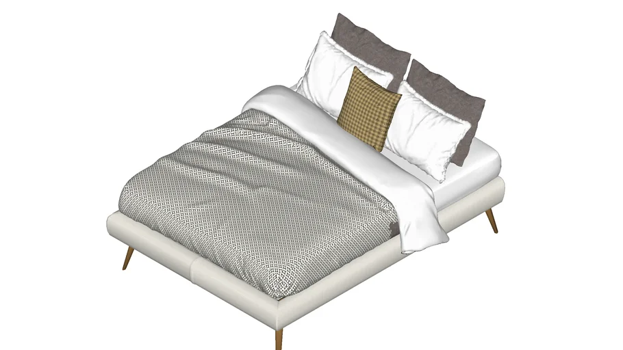 Cama casal queen pé palito