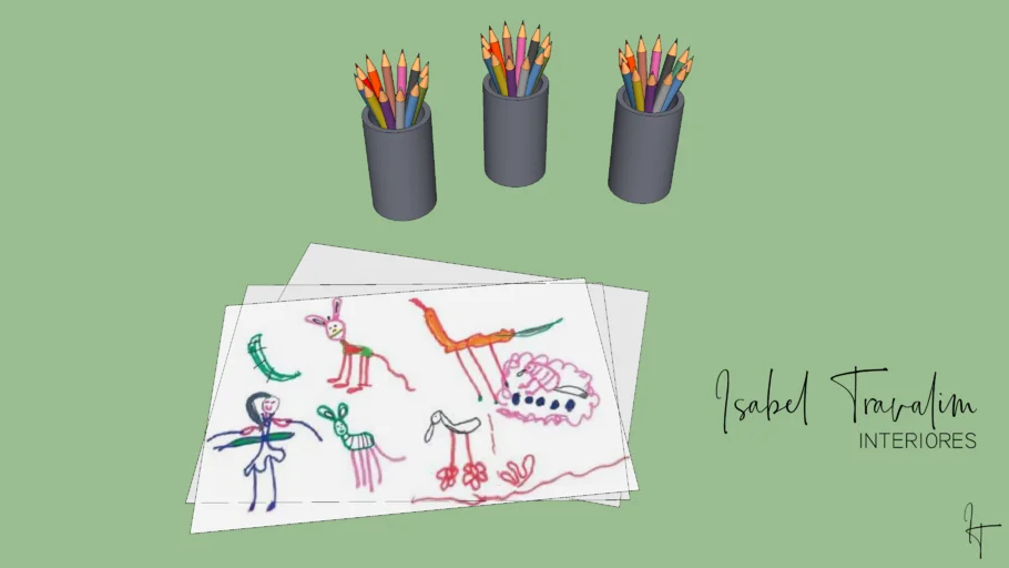 Papel com desenho - criança