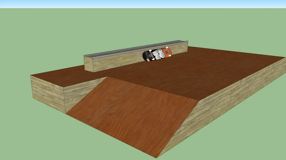 Skateboard Funbox/Kicker with rail box
