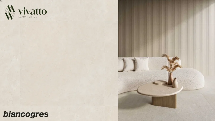 Dorcia Beige Satin 100x100cm - Biancogres Porcelanato