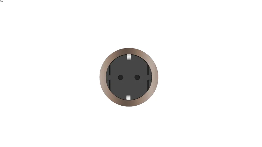 rond stopcontact licht brons - zwart